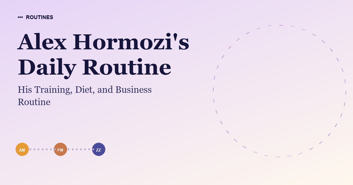 Alex Hormozi's Daily Routine