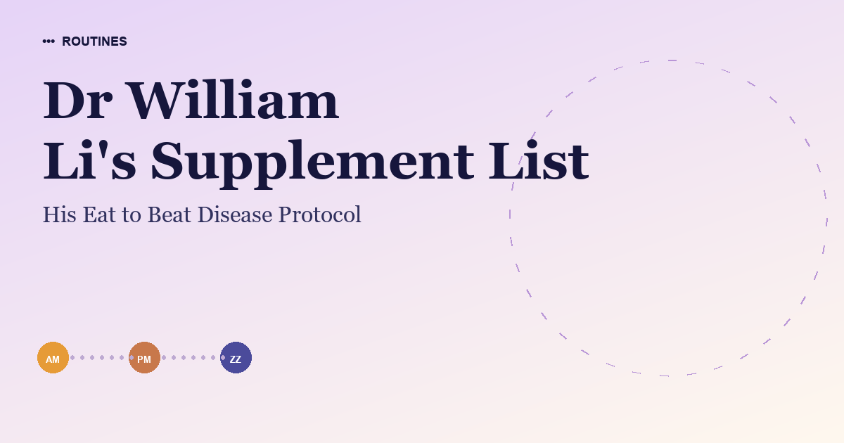 Dr William Li's Supplement List