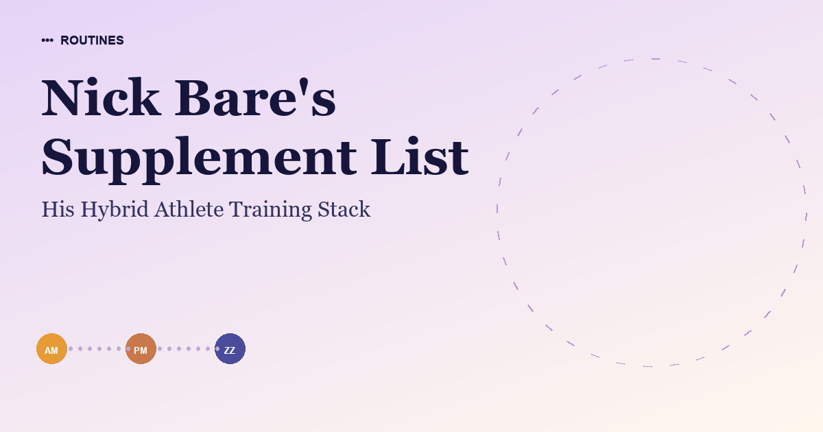 Nick Bare's Supplement List