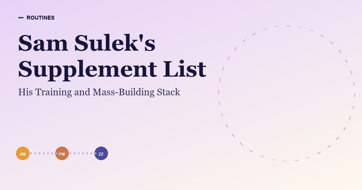 Sam Sulek's Supplement List